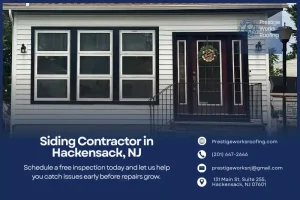 Hackensack NJ house exterior showing fresh white siding and trim