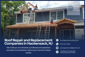 Home roof under construction with workers installing new structure