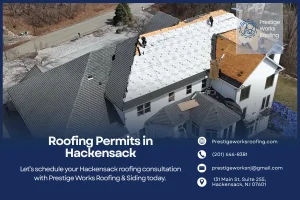 Residential roof replacement in Hackensack, NJ requiring roofing permits