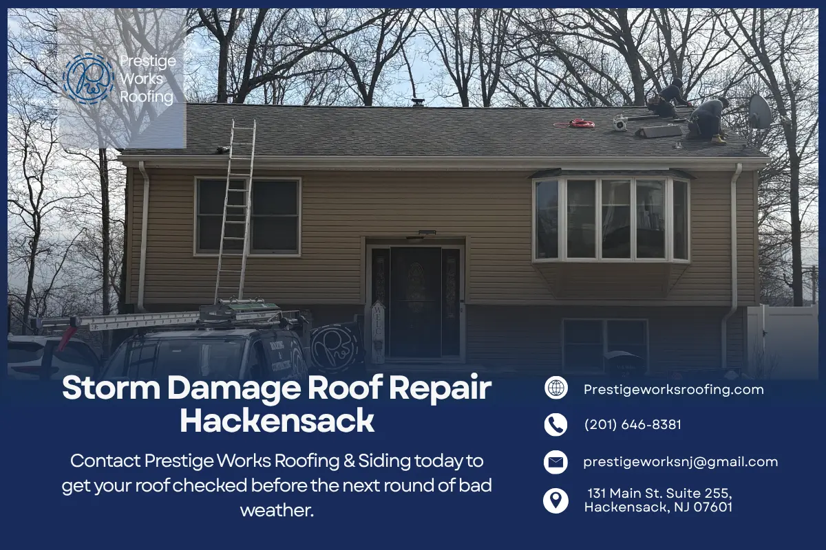 Storm damage roof repair in Hackensack, NJ