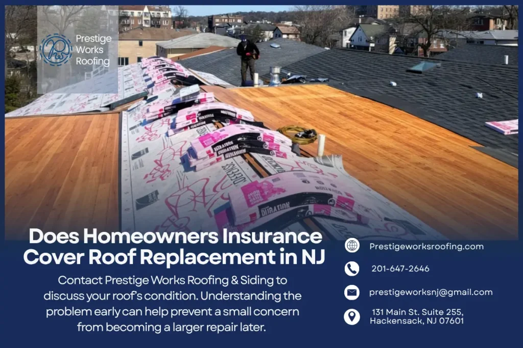 Roof replacement in progress on a New Jersey home