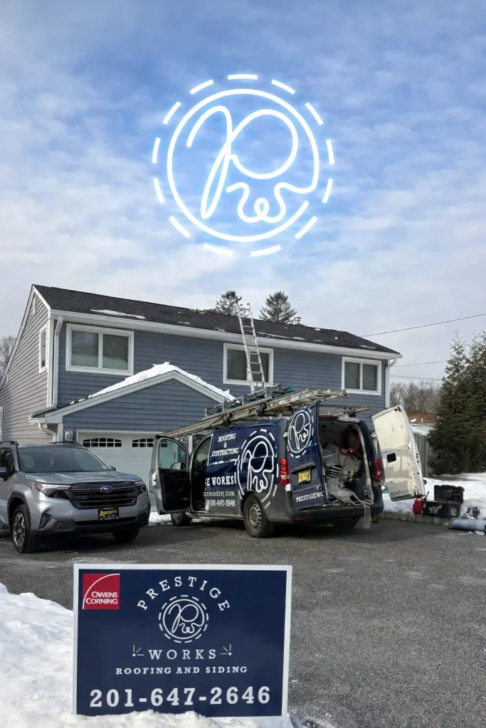 Prestige Works Roofing & Siding at a residential roofing project in New Jersey