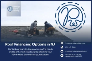 Roofing professionals working on a residential roof in New Jersey